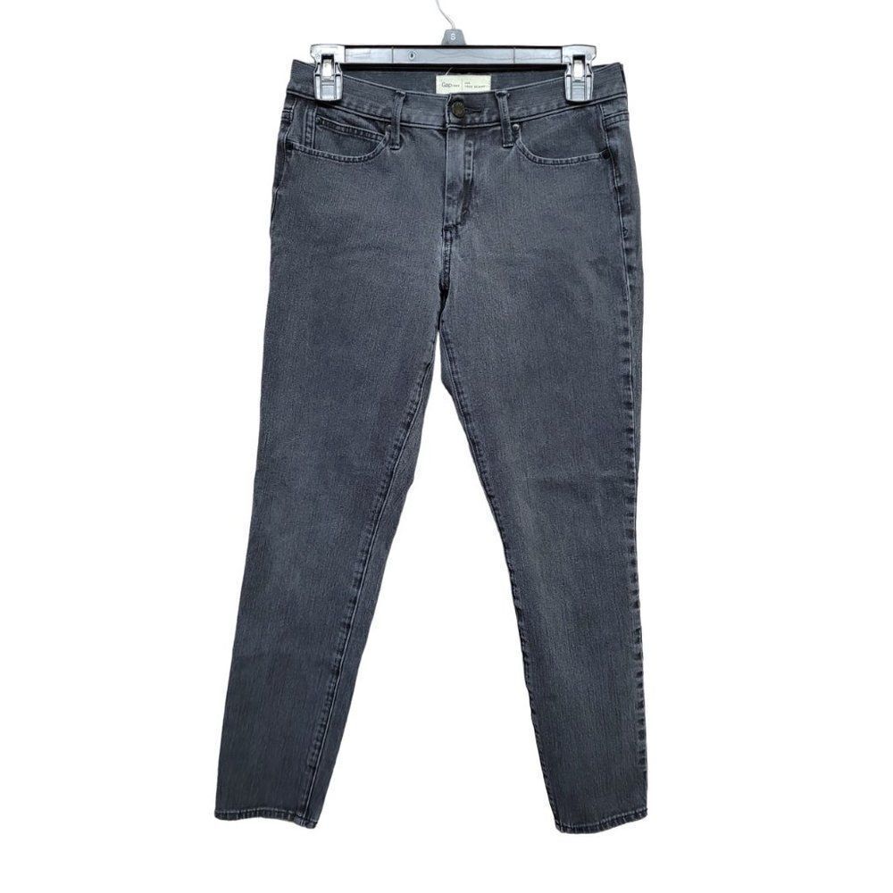 Gap Super Slimming True Skinny Jeans Size‎ 28R Womens Washed Black Denim Stretch